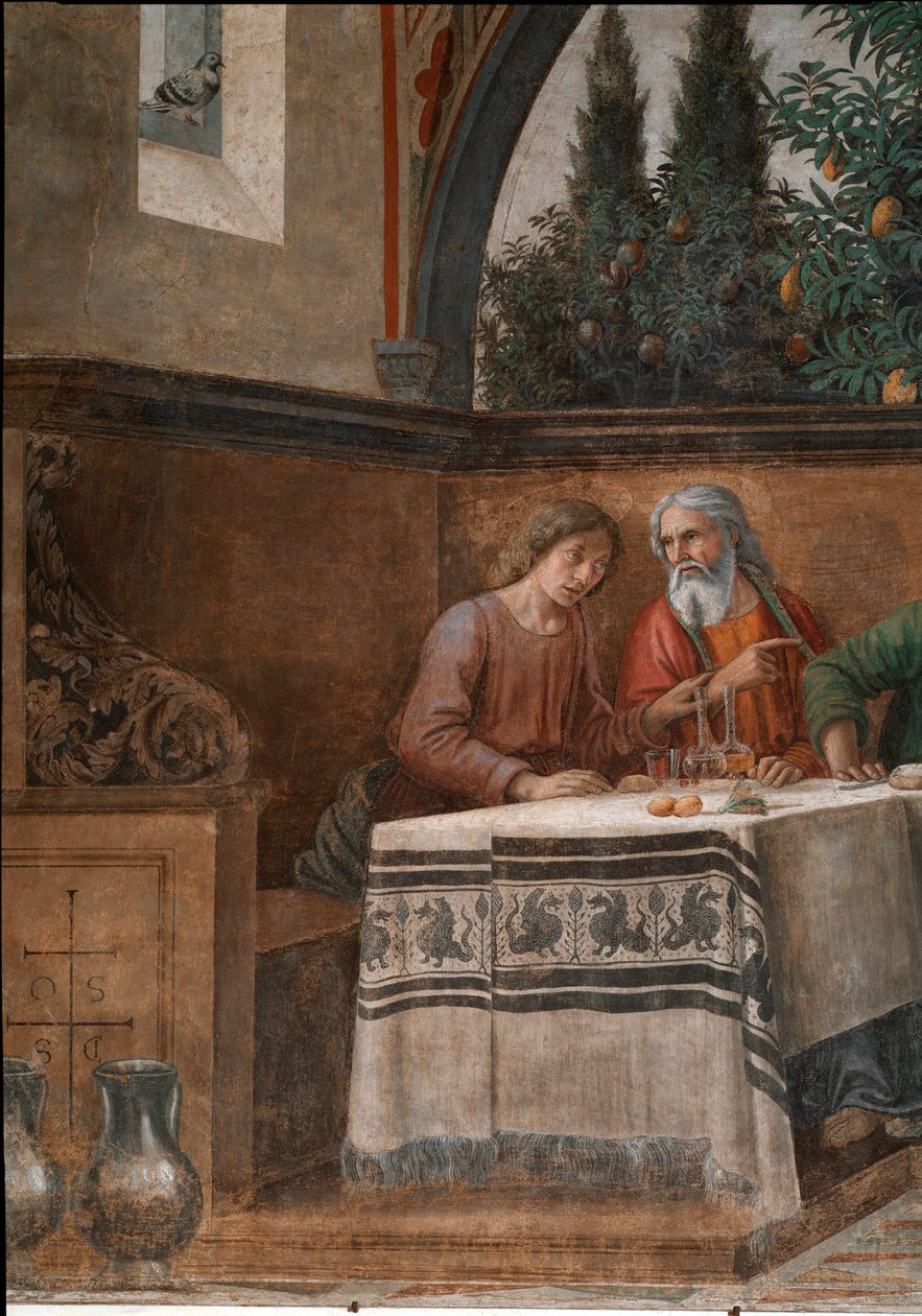 Poslední večeře. Detail. (Freska od Domenico Ghirlandaio