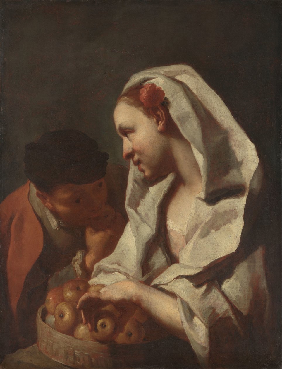 Dívka Prodej ovoce od Domenico Maggiotto (attributed to)