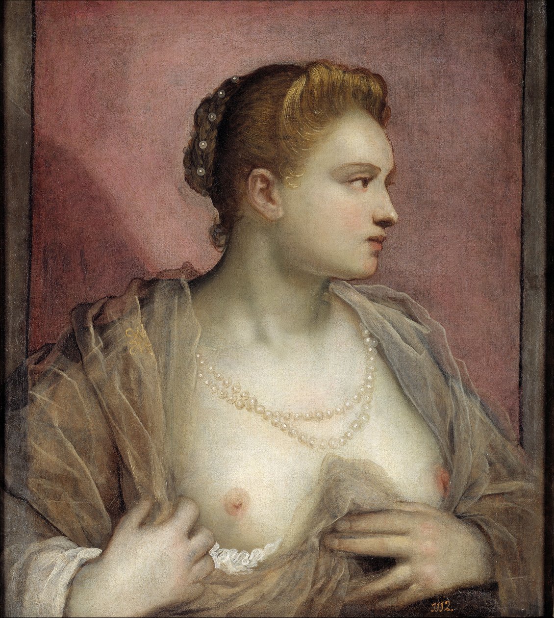 Dáma odhalila její prsa od Domenico Robusti Tintoretto