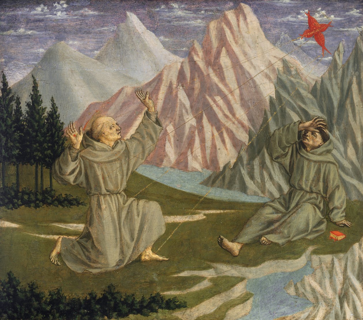 Svatý František přijímá stigmata od Domenico Veneziano