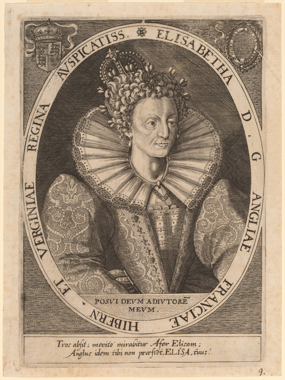 královna Alžběta od Dominicus Custos after Crispijn de Passe I