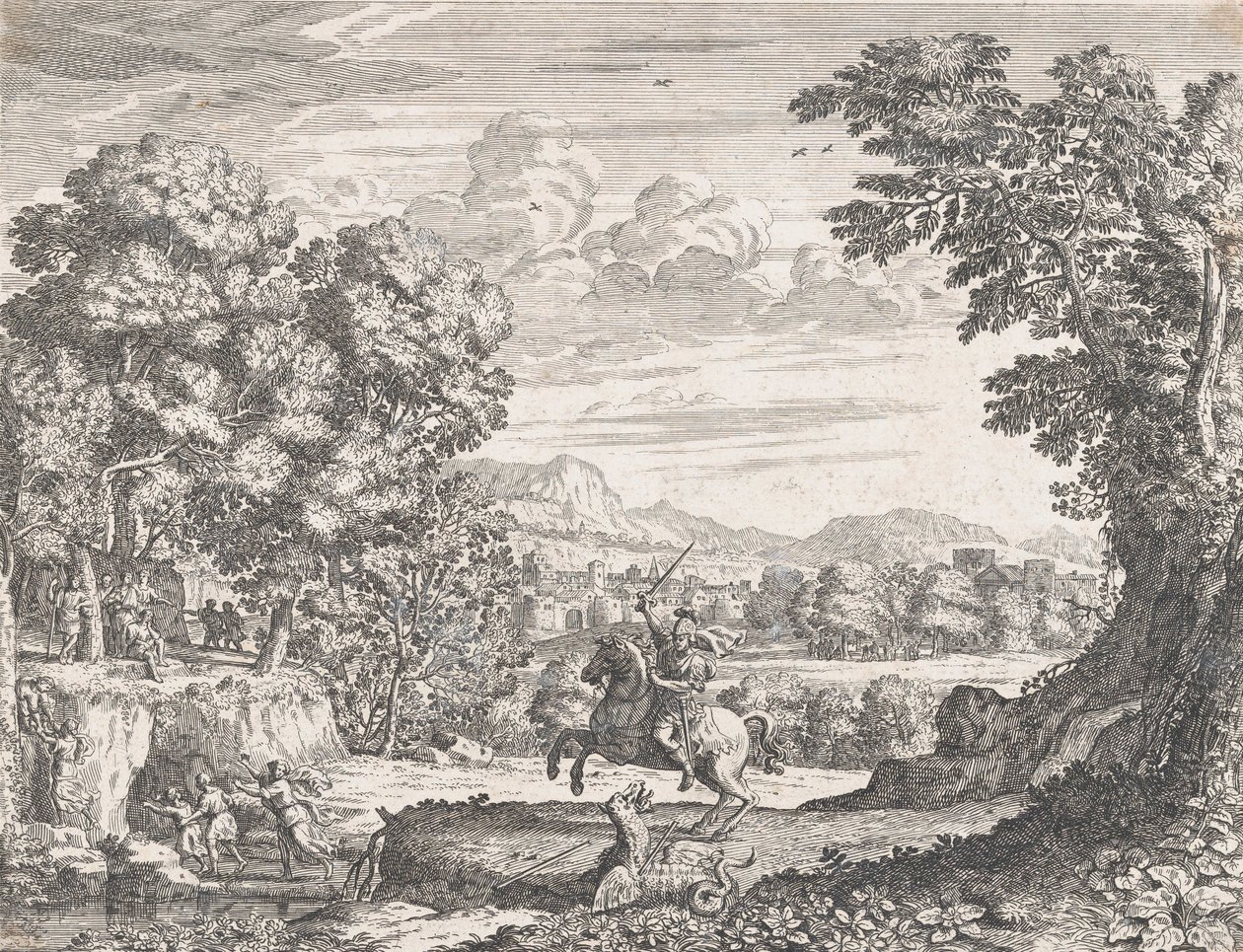 Bellerophon Vanquishing the Chimera, 1668. od Dominique Barriere