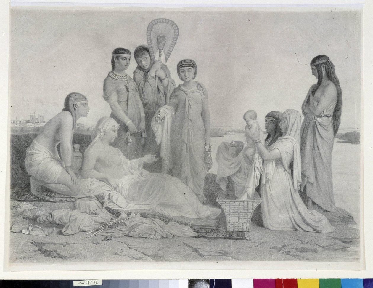 Mojžíš šetří vodou (kresba) od Dominique Louis Papety