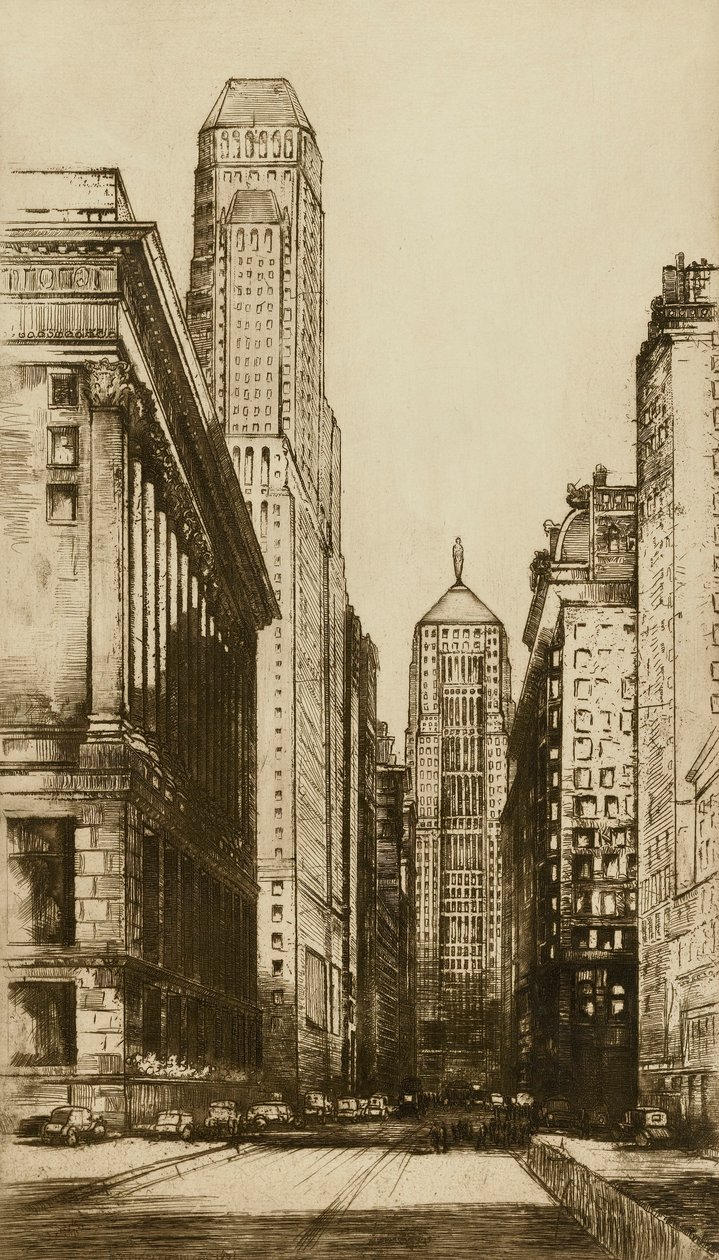 Chicago, srdce Chicaga (večer) od Donald Shaw MacLaughlan
