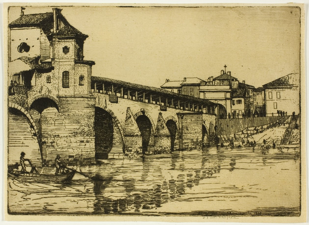 Ponte Ticino, Pavia od Donald Shaw MacLaughlan