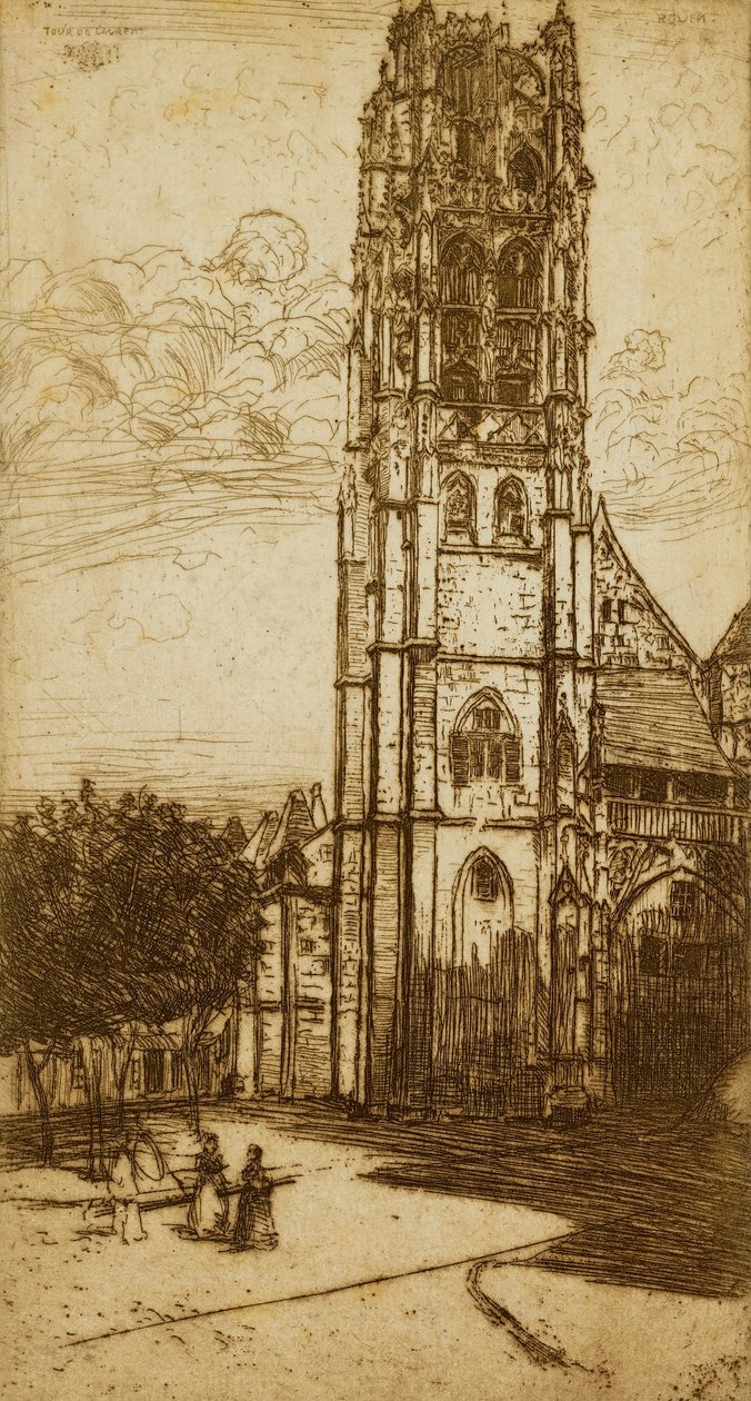 Věž St. Laurent, Rouen od Donald Shaw MacLaughlan