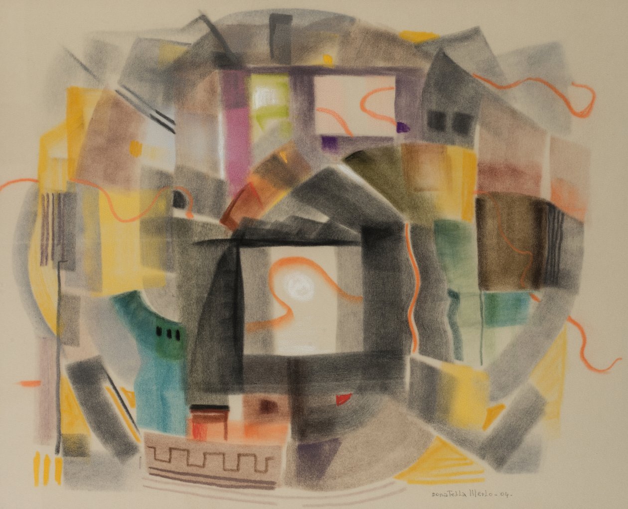 Ariadnina nit, 2004 (pastel na sametovém papíře) od Donatella Merlo