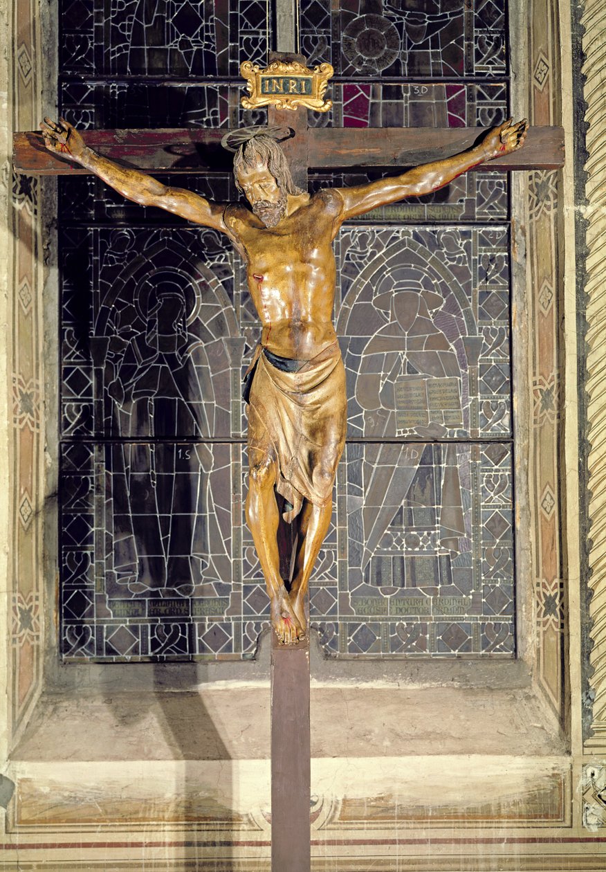 Krucifix, cca 1425 (polychromované dřevo) od Donatello