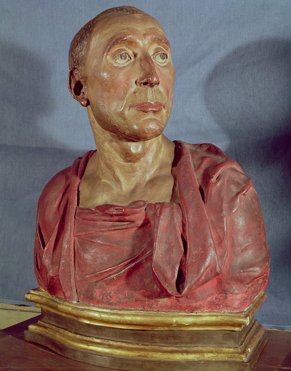 Portrétní busta kondotiéra Niccolo da Uzzano (1359-1431) (polychromovaná terakota) (viz také 85211 a 100339) od Donatello