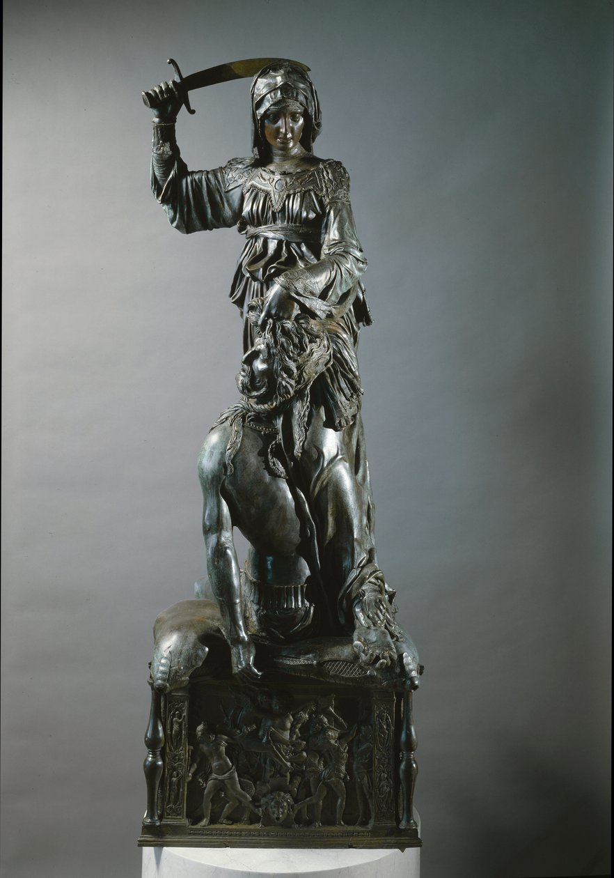 Judith a Holofernes. Bronzová socha od Donatello