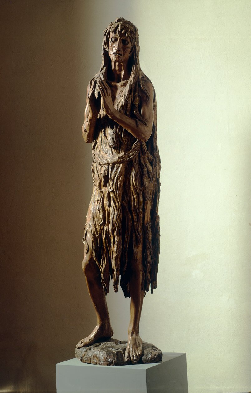 Kajícnice Magdalena od Donatella (asi 1386-1466), dřevěná socha od Donatello