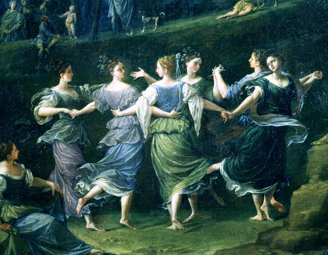 Tanečníci, detail z Dance of Nymphs, 1724-25 od Donato Creti