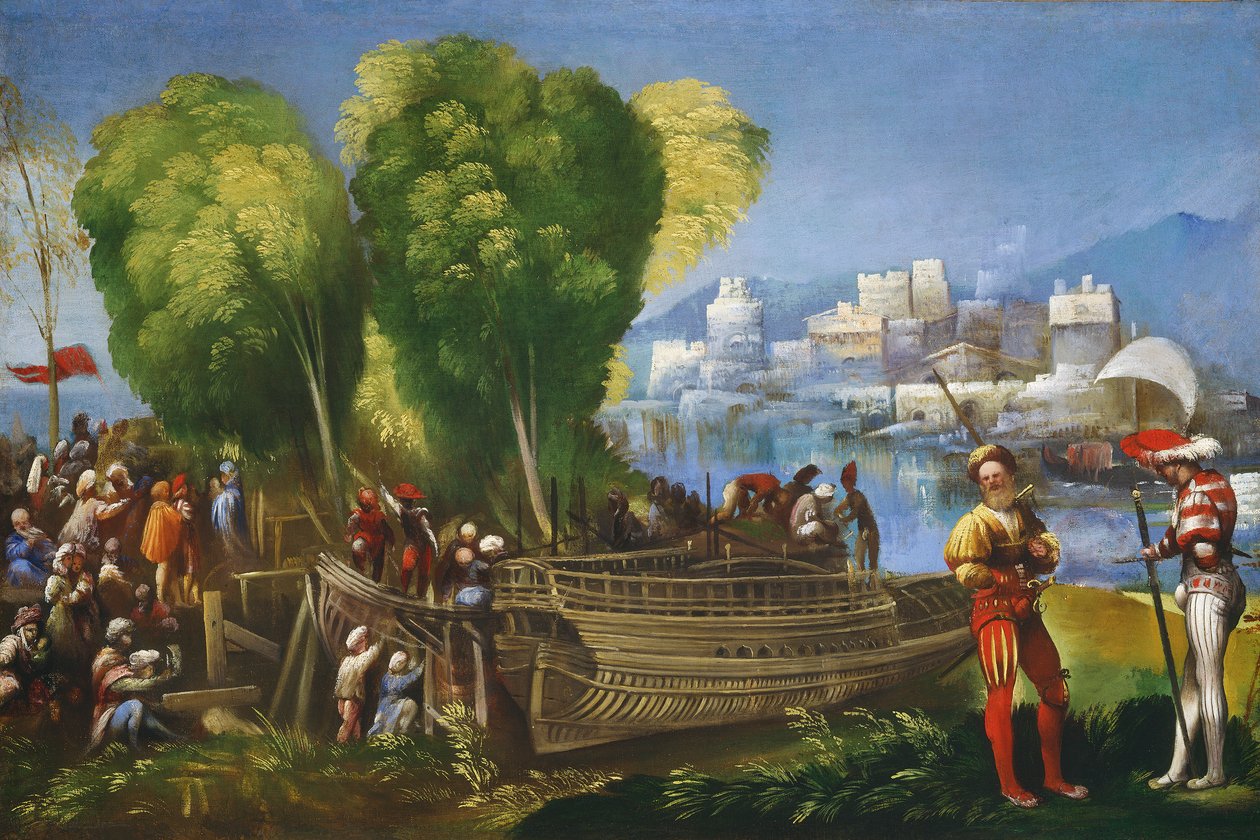 Aeneas a Achates na libyjském pobřeží, kolem roku 1520 od Dosso Dossi