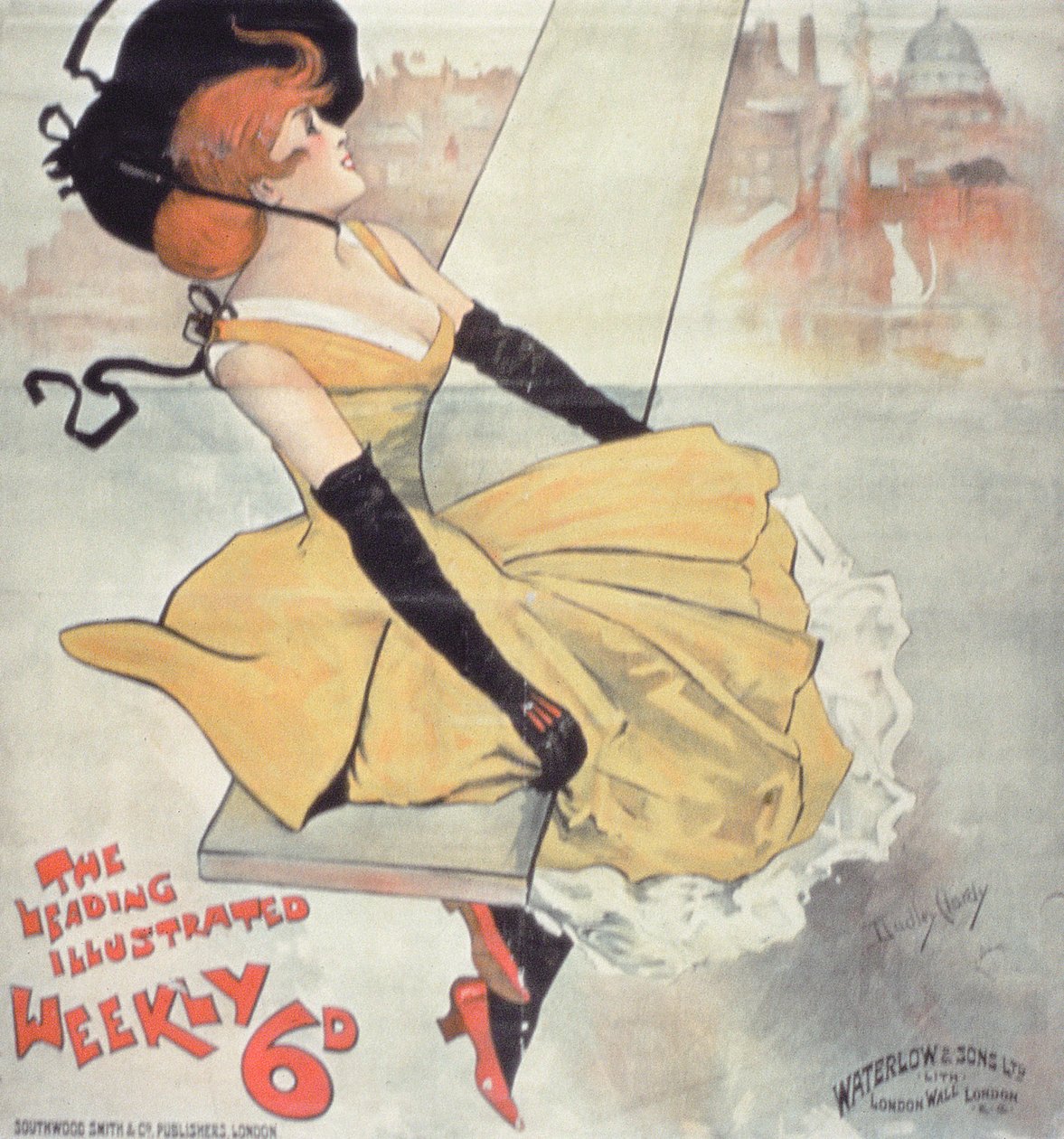 Reklama na „The Leading Illustrated Weekly“ od Dudley Hardy