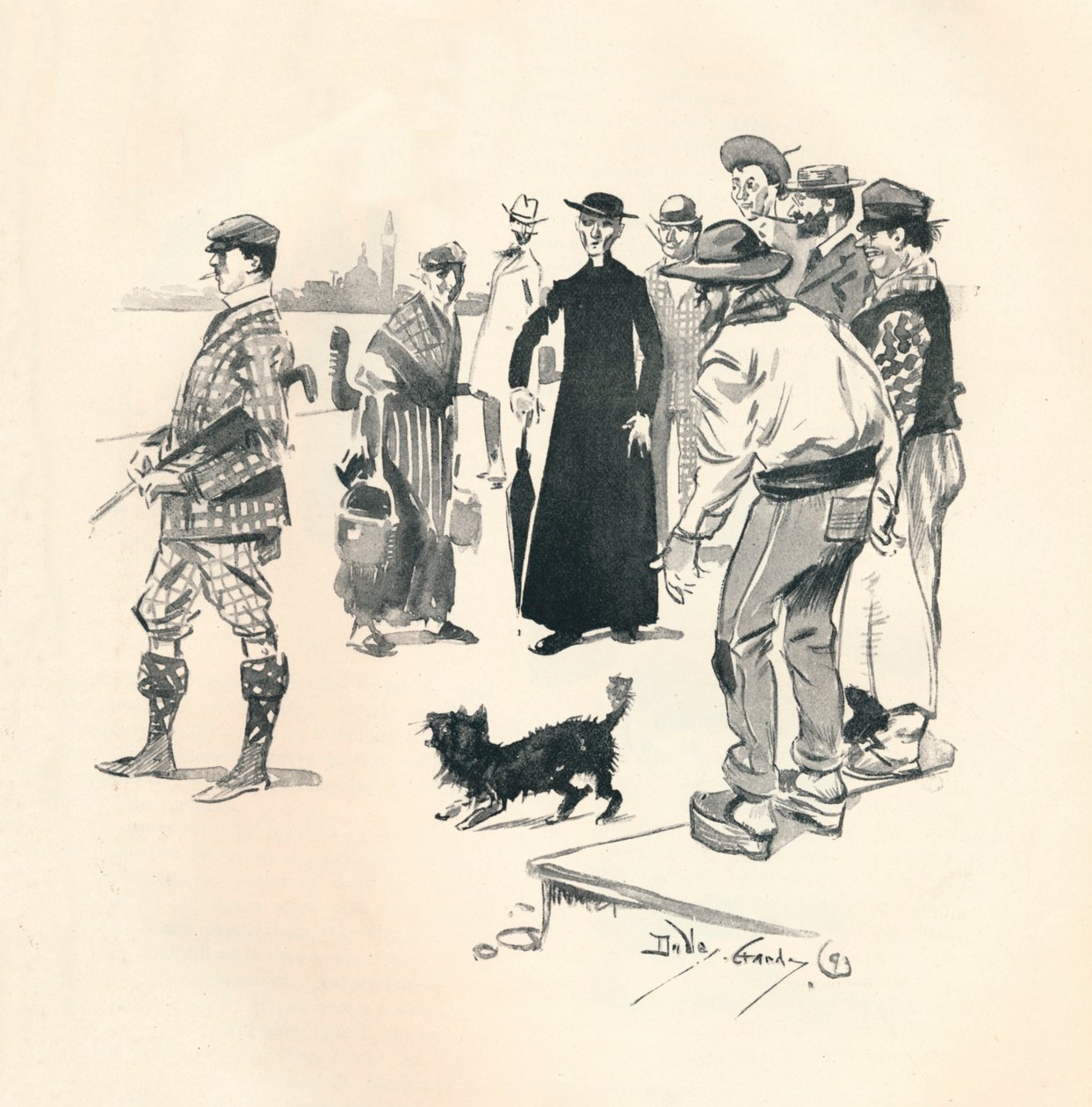 Knickerbockers v Benátkách, 1893, 1894 od Dudley Hardy
