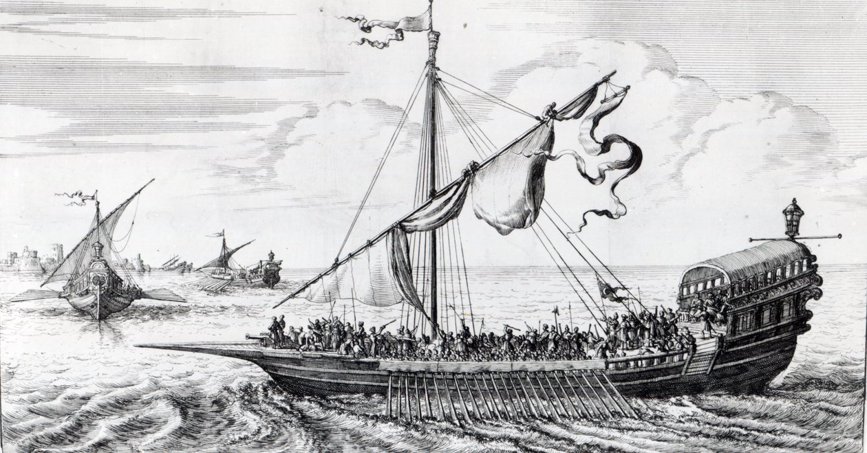 Barbary Galleys od Dutch School