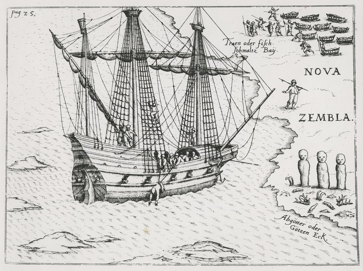 Loď Barents na Nova Zembla, 1598 od Dutch School