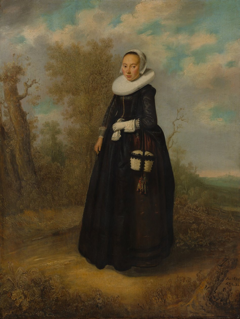 Mladá žena v krajině. od Dutch Painter