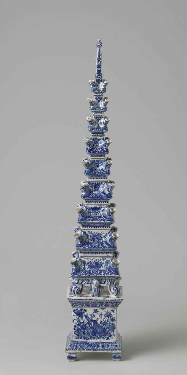 Květinová pyramida, kolem 1710-20 (fajáns) od Dutch School