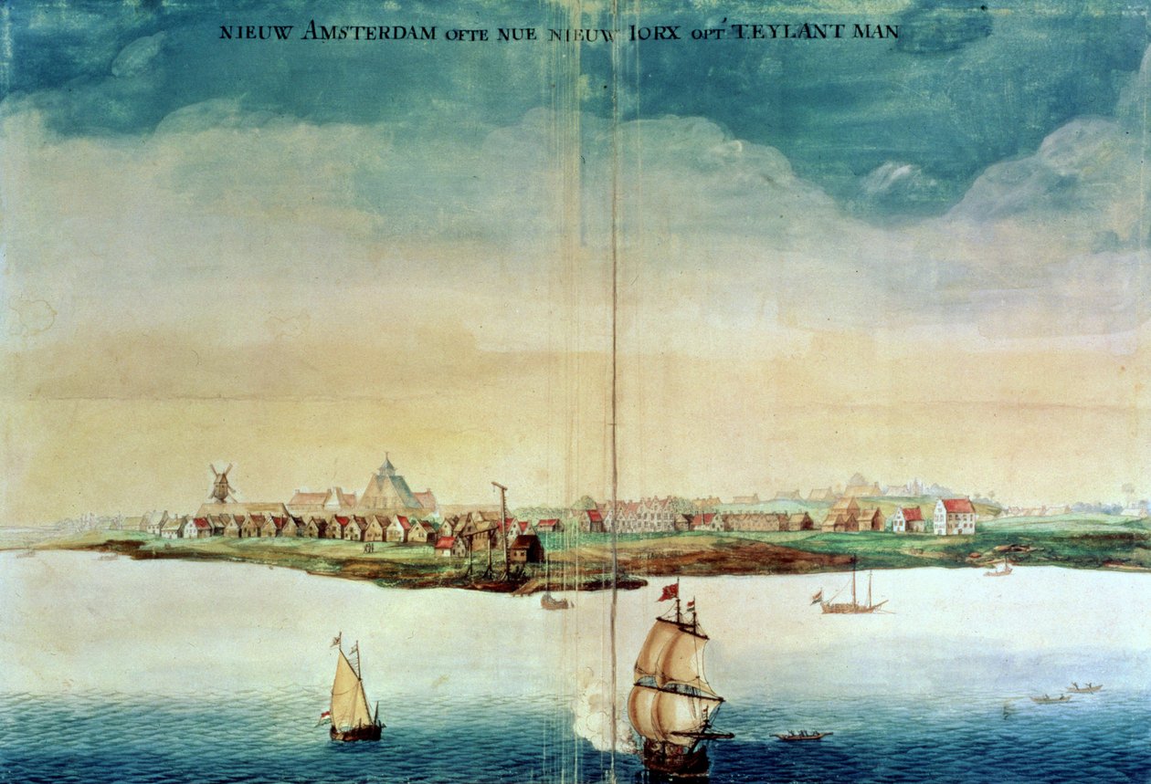 Pohled na Nový Amsterdam, 1650-3 od Dutch School