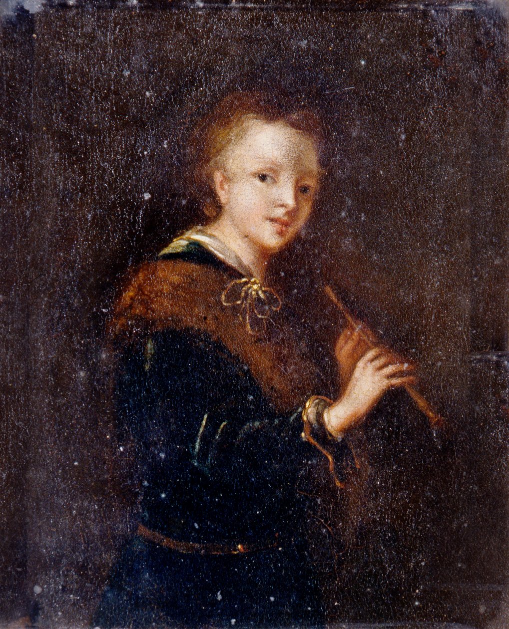 Žena s flétnou (olej na desce) od Dutch School