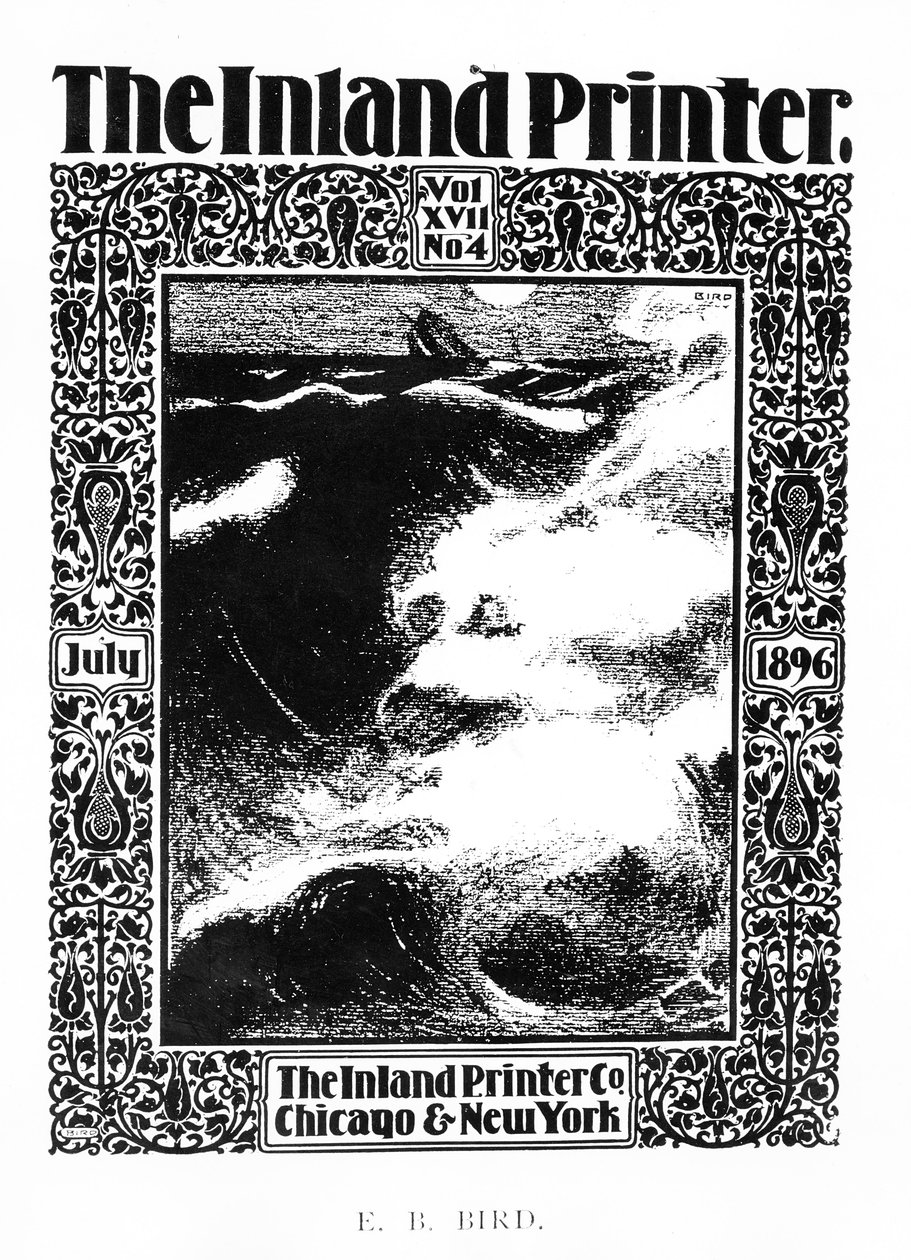 Obálka časopisu The Inland Printer, červenec 1896 od E.B Bird