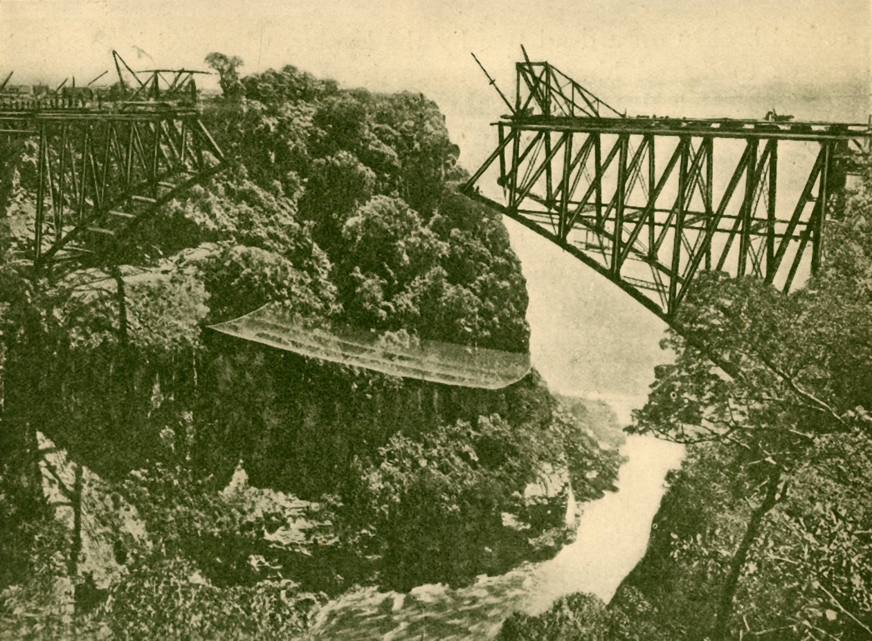 Stavba železničního mostu Zambesi, c1930. od ENA