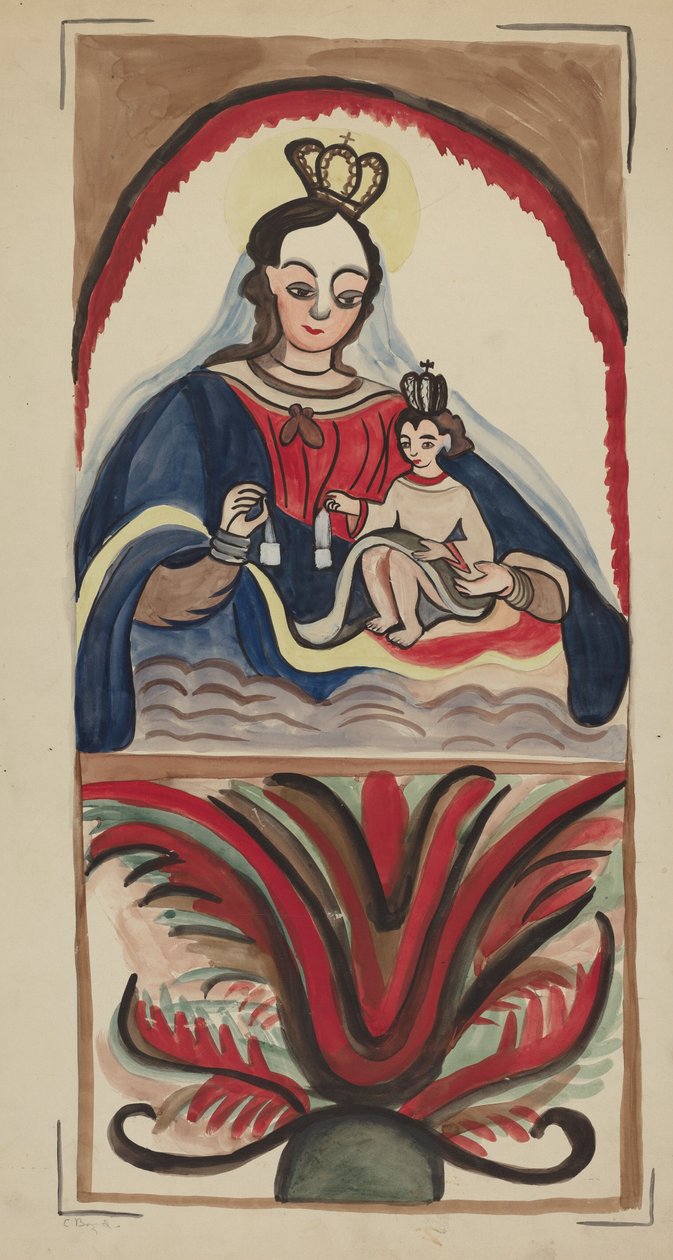 Retablo - Virgin & Child, 19351942. od E. Boyd
