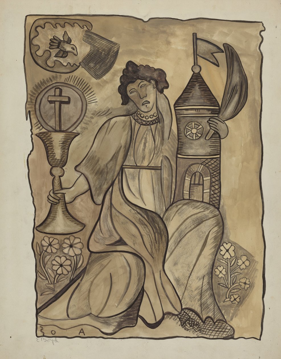 Nástěnný závěs Santa Barbara, c. 1936. od E. Boyd