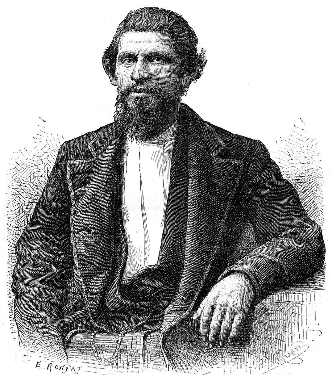 Portrét Yankee, 19. století. od Etienne Antoine Eugene Ronjat