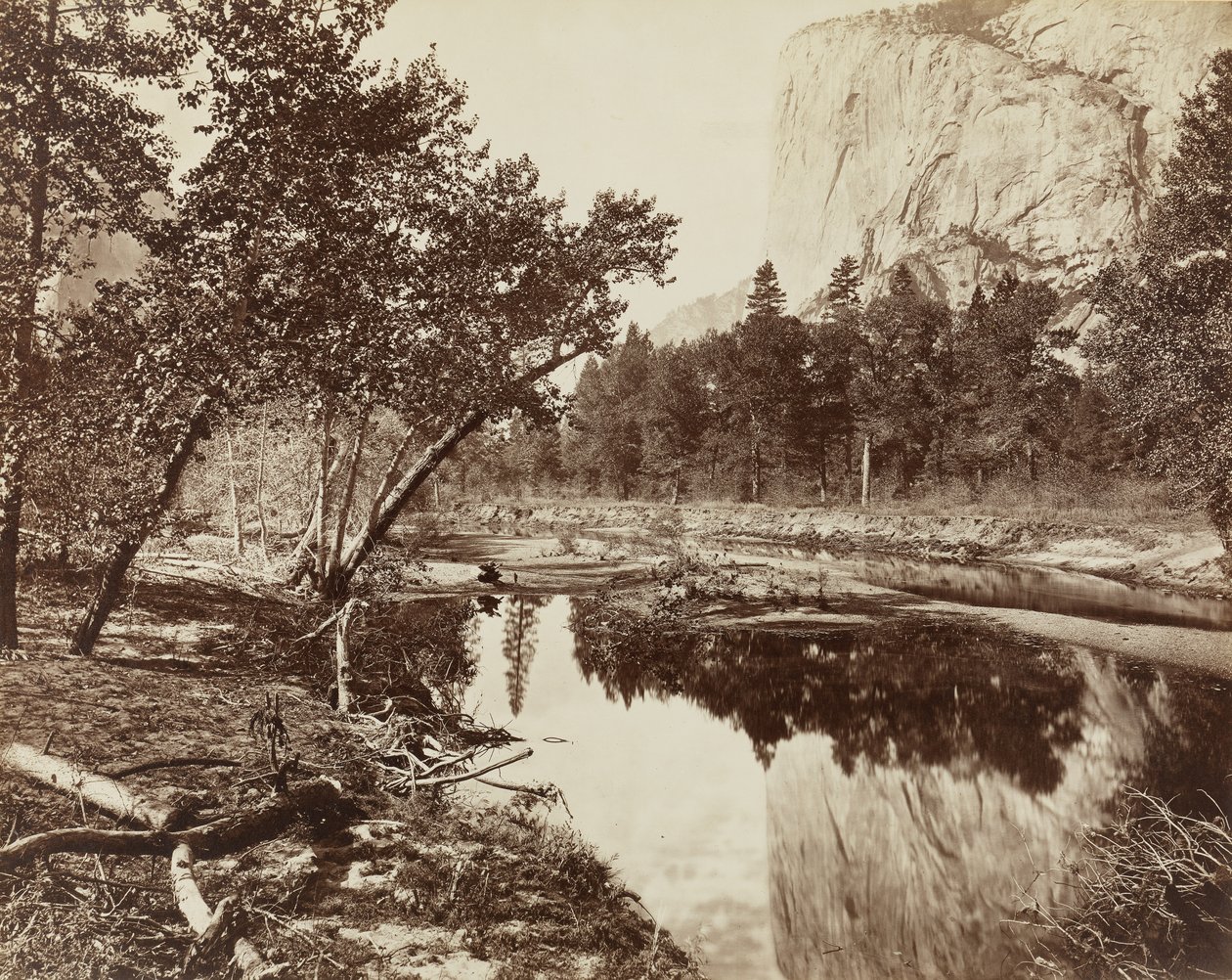 Cottonwood Bend, Valley of the Yosemite, 1872 (tisk mamutího plátu) od Eadweard Muybridge