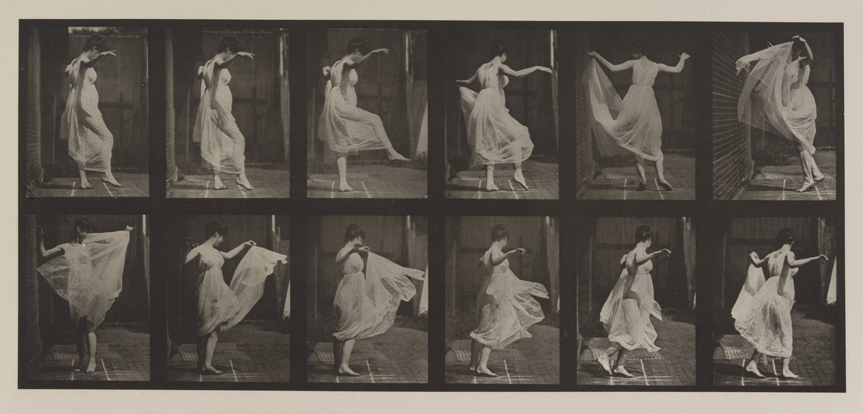 Číslo desky 188. Tanec (efektní), 1887 (kolotyp) od Eadweard Muybridge