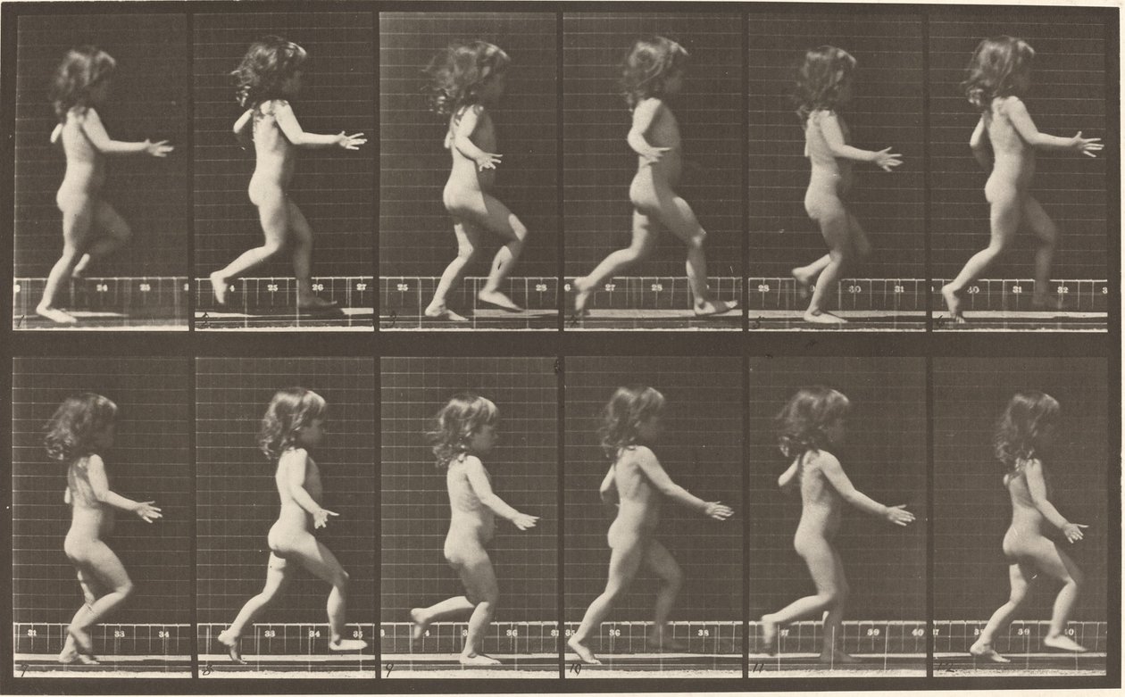 Číslo desky 469. Dítě běží, 1887. od Eadweard Muybridge
