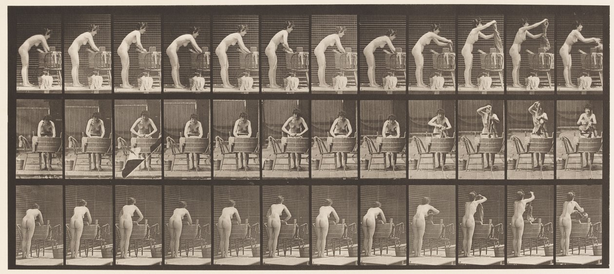 Talíř 432. Praní prádla ve vaně od Eadweard Muybridge
