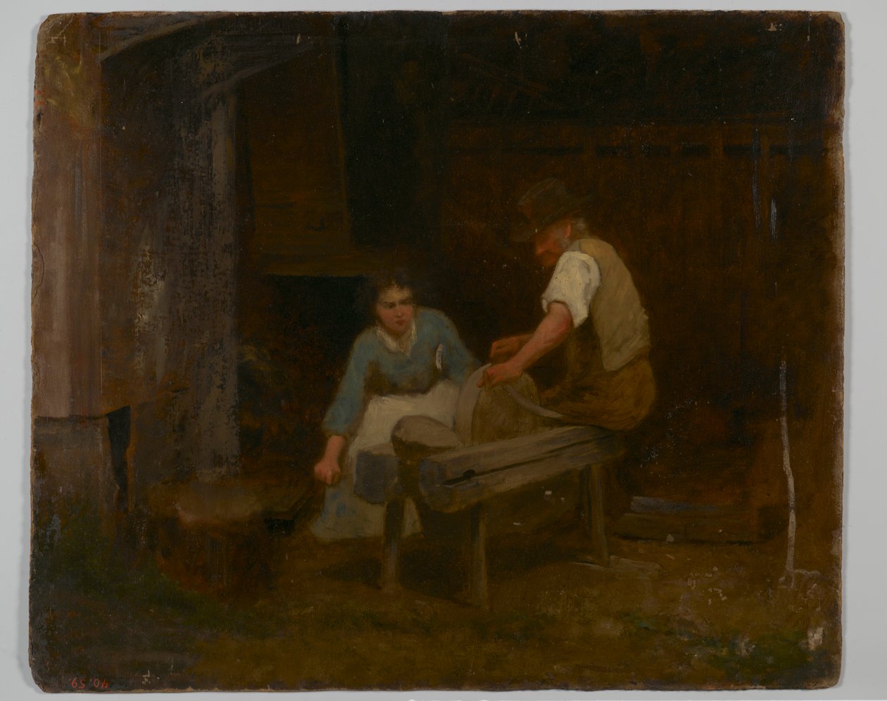 The Fugitive Slaves (olej na kartonu) od Eastman Johnson