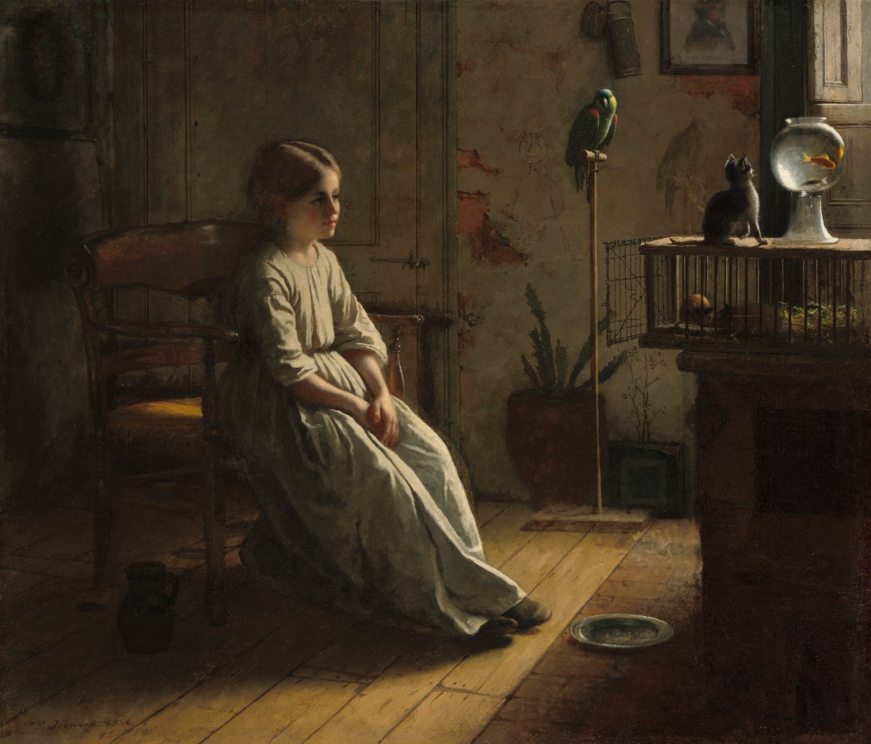 Domácí zvířata, 1856 od Eastman Johnson