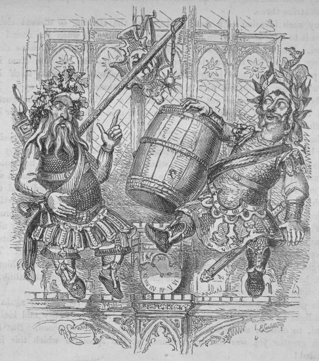Gog a Magog se sudem, 1840 od Ebenezer Landells