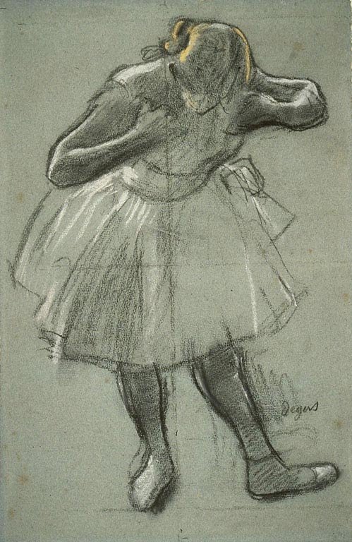 Tanečník se ohýbá dopředu od Edgar Degas