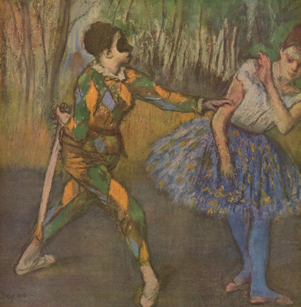 Harlekin und Colombine od Edgar Degas