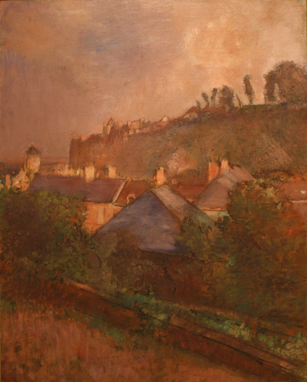 Domy na úpatí útesu od Edgar Degas
