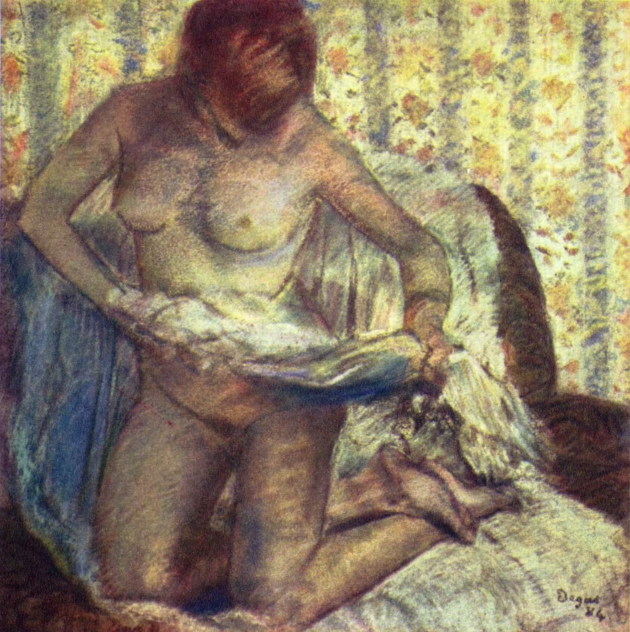Klečící žena od Edgar Degas