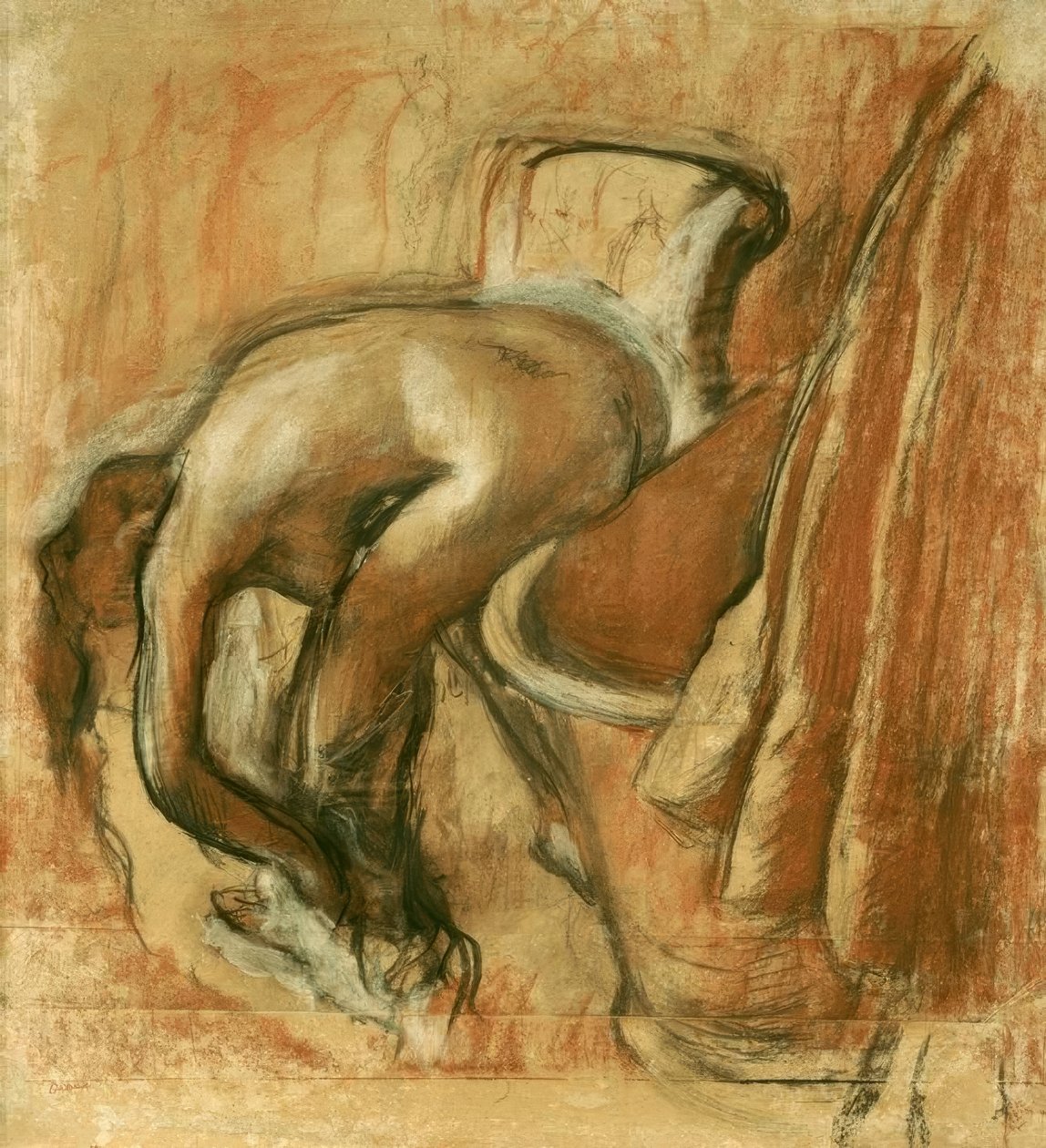 Po koupeli; žena se suší od Edgar Degas