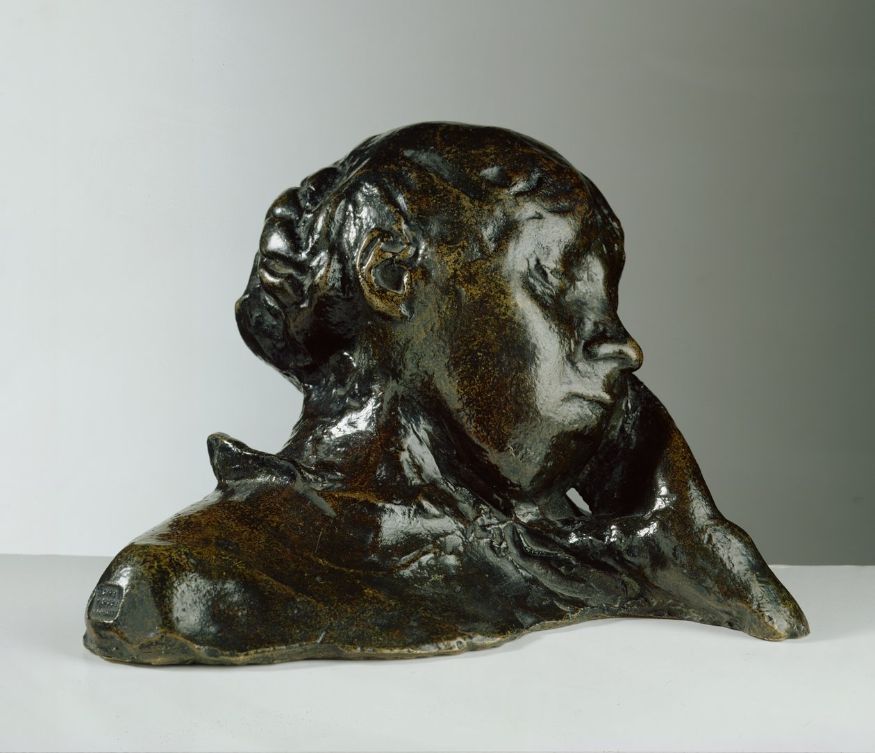 Portrét ženy s hlavou podepřenou levou rukou (bronz) od Edgar Degas