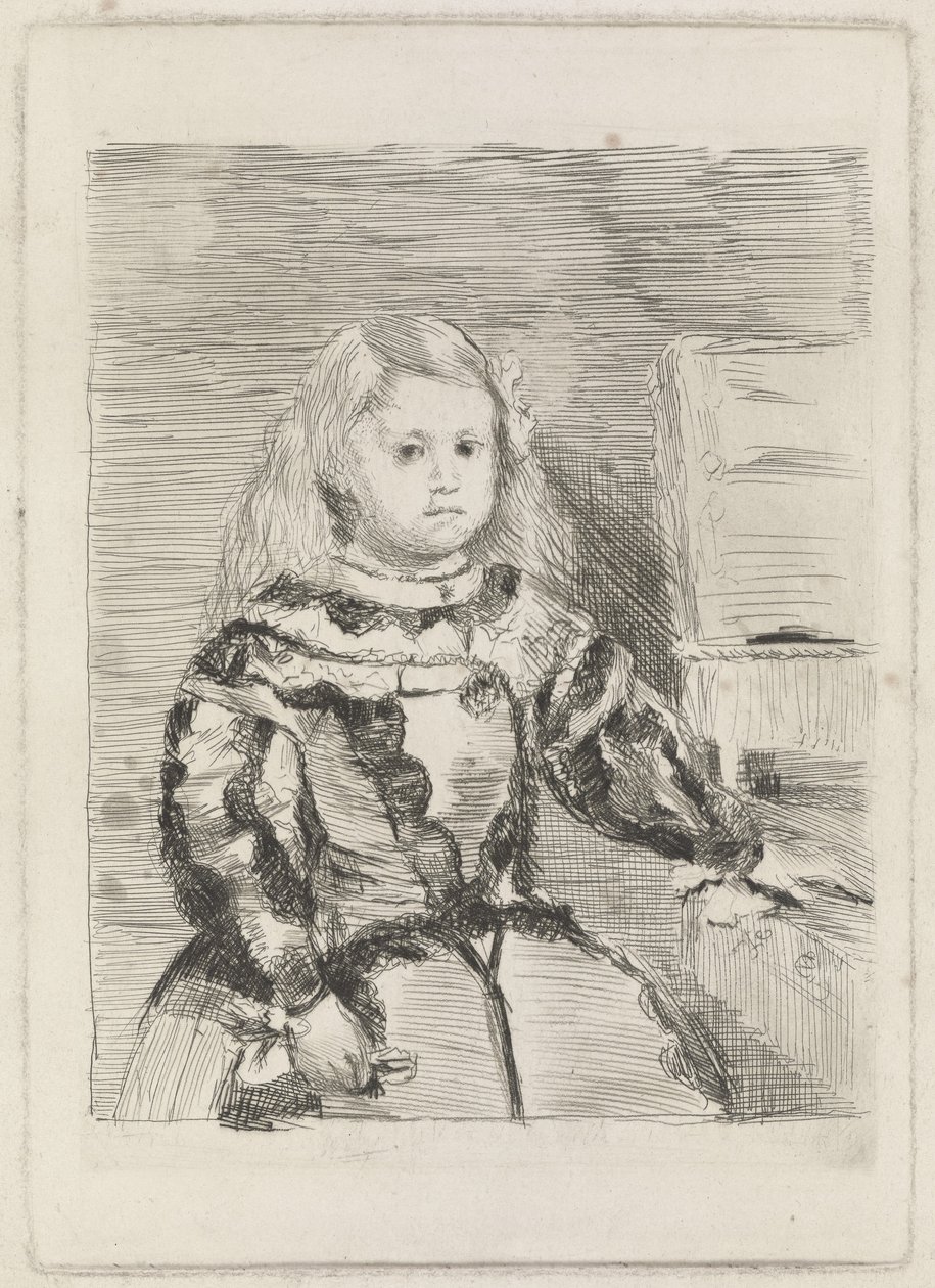 Infanta Margarita, 1860-1 (lept a suchá jehla) od Edgar Degas
