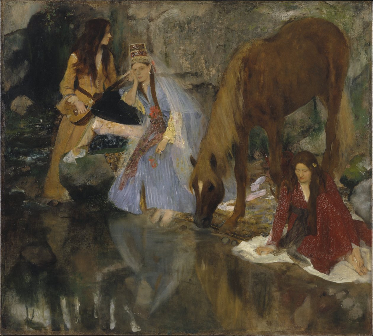 Portrét Mlle Fiocre v Ballet La Source (Portrait de Mlle ... E (ugénie) F (iocre) - o ... od Edgar Degas