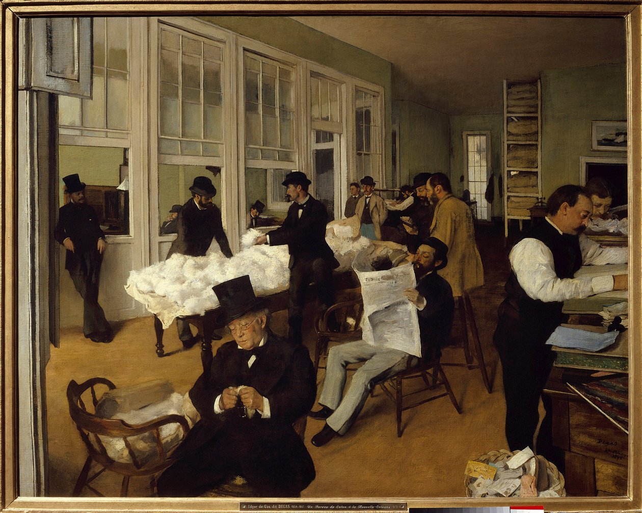 Cotton Office v New Orleans od Edgar Degas