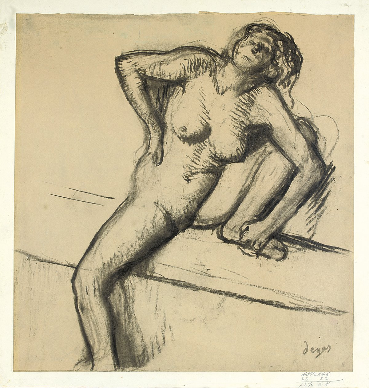 Přikrčený akt; Přikrčený akt od Edgar Degas