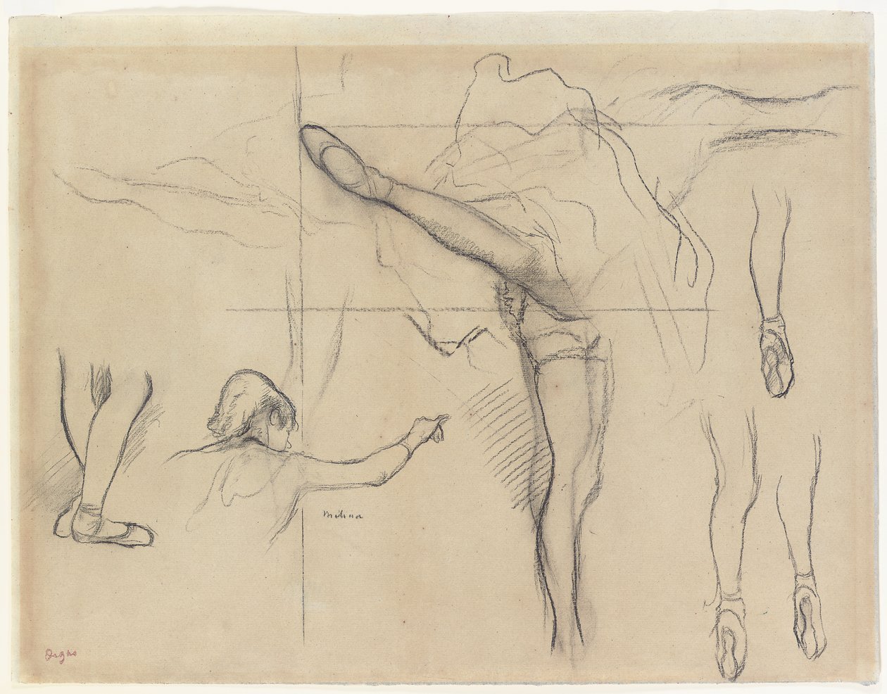 Tanečnice - šest náčrtů od Edgar Degas