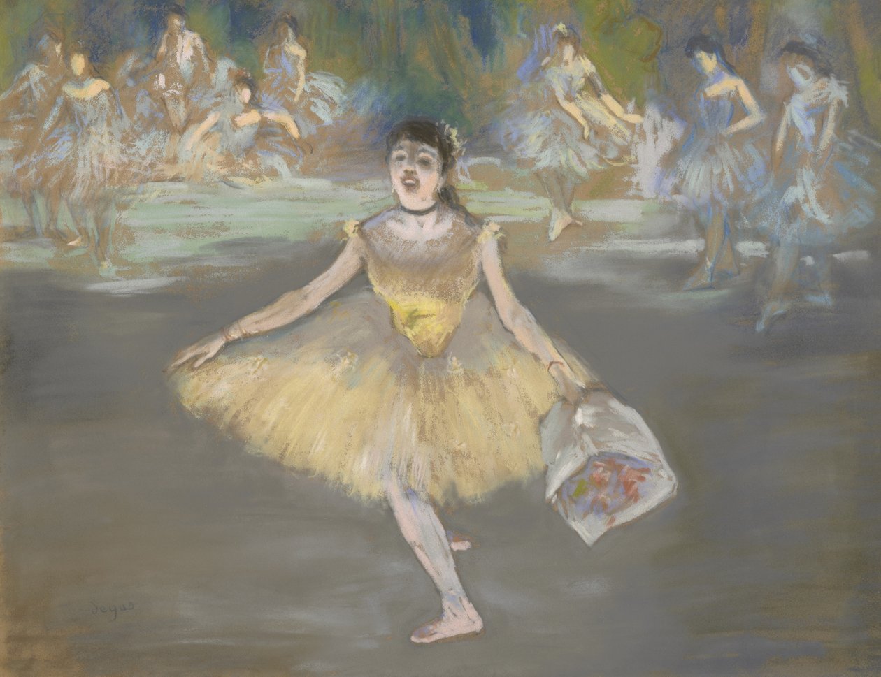 Tanečnice s kyticí, před rokem 1923 od Edgar Degas