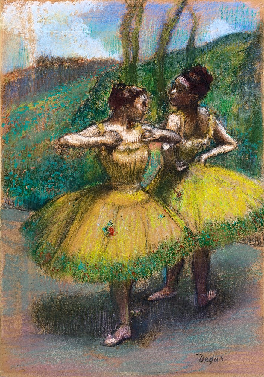 Dva tanečníci ve žlutých sukních od Edgar Degas